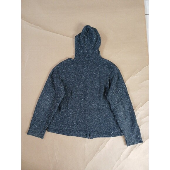 Woolrich Hoodie Sweater Jacket Womens L Gray Wool Blend Full Zip Cardigan - Picture 6 of 6
